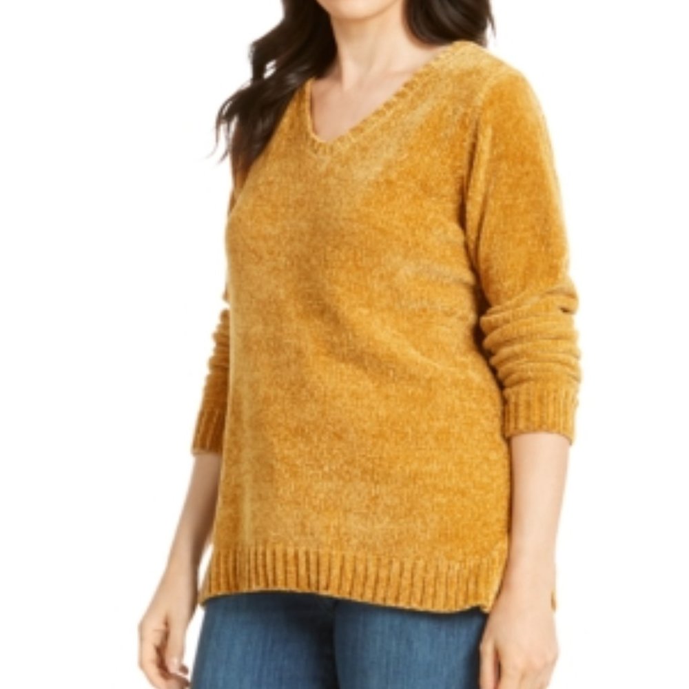 NWT Karen Scott V-Neck Chenille Sweater - L